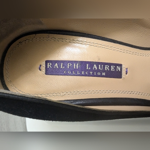 Ralph Lauren Collection Purple Label Black Kitten Heels Size: 9B - Picture 8 of 15